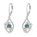 Scottish Thistle/Sunflower/Violet/Daffodil/Orchid Earrings Sterling Silver Flower Dangle Dangling Drop Boho Earrings Jewelry Gifts for Women