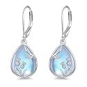 Scottish Thistle/Sunflower/Violet/Daffodil/Orchid Earrings Sterling Silver Flower Dangle Dangling Drop Boho Earrings Jewelry Gifts for Women