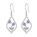 Scottish Thistle/Sunflower/Violet/Daffodil/Orchid Earrings Sterling Silver Flower Dangle Dangling Drop Boho Earrings Jewelry Gifts for Women