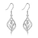 Scottish Thistle/Sunflower/Violet/Daffodil/Orchid Earrings Sterling Silver Flower Dangle Dangling Drop Boho Earrings Jewelry Gifts for Women