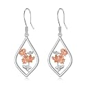 Scottish Thistle/Sunflower/Violet/Daffodil/Orchid Earrings Sterling Silver Flower Dangle Dangling Drop Boho Earrings Jewelry Gifts for Women