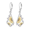 Scottish Thistle/Sunflower/Violet/Daffodil/Orchid Earrings Sterling Silver Flower Dangle Dangling Drop Boho Earrings Jewelry Gifts for Women
