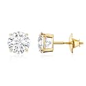 Scottsdale Diamond 14K Gold 0.5 to 4 Carat Certified Lab Grown Diamond Stud Earrings for Women Her Round Cut 4 Prong Screw Back Fine Jewelry (E/F Color, VS1-VS2 Clarity) Graduation | Mothers Day | Anniversary