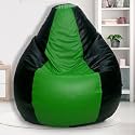 SCOUCH Large Black Green Teardrop Bean Bag Cover (Black Green) (Bean Bag Without Beans)