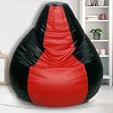 SCOUCH XXL Red Black Teardrop Bean Bag Cover (Red Black) (Bean Bag Without Beans)