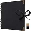 Scrapbook Album, 36 Pages, 7 x 7 Inch, Black Photo Album, Scrap Book