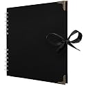 Scrapbook Album, 60 Pages, 8 x 8 Inch, Black Photo Album, Scrap Book