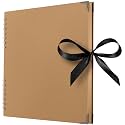 Scrapbook Album, 80 Pages, 11 x 11 Inch, Brown Photo Album, Scrap Book