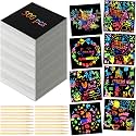 Scratch Card Rainbow Note Scratch Pad with Stylus, Rainbow Holographic, 500