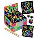Scratch Notes - 150 Pcs Rainbow Holographic Scratch Art Paper