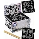Scratch Notes - Silver Holographic Scratch Art Paper for Kids