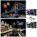 Scratch Rainbow Painting Art Paper,Scratch Art Crafts Set for Adults&amp;Kids,Scratch Painting DIY Creative Gift with 4 Tools,16''x11''(America Series)