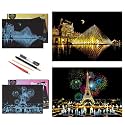 BOTEEN Scratch Rainbow Painting Art Paper,Scratch & Sketch Art for Adults,Scratch Painting Creative Gift Engraving Art & Craft Set,Sketch Pad DIY Scratchboard with 4 Tools,16''x11''(French Series)
