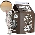 ScratchMe Cat Condo Scratcher Post Cardboard, Milk Box Shape Cat Scratching House Bed, Black Color
