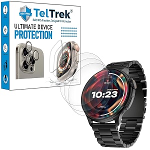 3 pack screen guard compatible with boult goboult crown r pro smartwatch 143 inch hydrogel tpu screen protector not a tempered glass screenguard