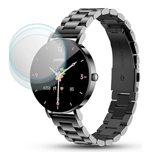 3 pack screen guard compatible with pebble eve 119 ultra amoled smartwatch hydrogel tpu screen protector not a tempered glass screenguard