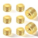 Screw Caps for Light Fixtures, Metal M4 Threaded Cap Nuts, 0.25 inch in Height x 0.35 inch in Diameter, 8 Packs Replacement for Outdoor Light, Pendant, Wall Sconce, Chandelier (Gold)
