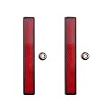 Screw-Mount Rectangular Reflectors - Safety Spoke Reflective Quick Mount Custom Accessories Screw Reflector for Cars, Trailer, Motorcycle, Trucks, Boat, Bicycle and Bike (Red, 2 PCS)