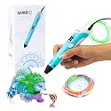 SCRIB3D P1 3D Printing Pen with Display - Includes 3D Pen, 3 Starter Colors of PLA Filament, Stencil Book + Project Guide, and Power Adapter