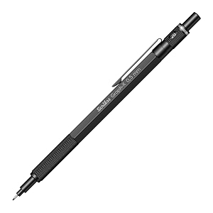 scrikss 05mm mechanical clutch lead pen pencil matt black brass body push mechanism graph-x series eraser included