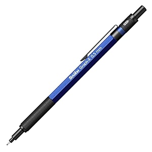 scrikss 05mm mechanical clutch lead pen pencil blue body graph-x series eraser included