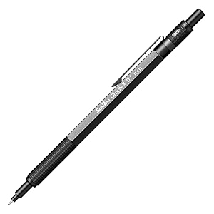 scrikss 05mm mechanical clutch lead pen pencil dark grey brass body push mechanism graph-x series eraser included