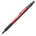Scrikss 0.5mm Mechanical Clutch Lead Pen Pencil Red Brass Body Push Mechanism Graph-X Series Eraser Included