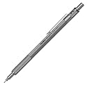 Scrikss 0.5mm Mechanical Clutch Lead Pen Pencil Satin Grey Brass Body Push Mechanism Graph-X Series Eraser Included