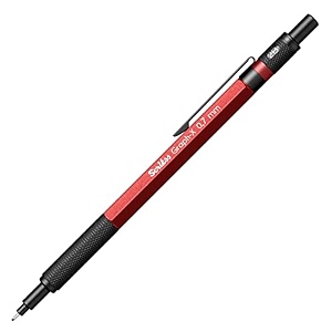 scrikss 07mm mechanical clutch lead pen pencil red brass body push mechanism graph-x series eraser included