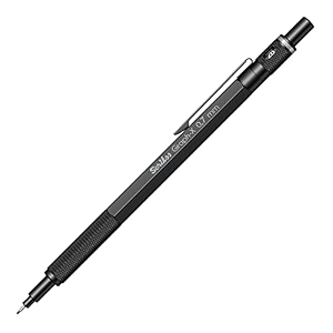 scrikss 07mm mechanical clutch lead pen pencil matt black brass body push mechanism graph-x series eraser included