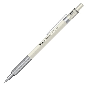 scrikss 07mm mechanical clutch lead pen pencil ivory brass body push mechanism graph-x series eraser included