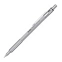 Scrikss 0.7mm Mechanical Clutch Lead Pen Pencil Satin Chrome Brass Body Push Mechanism Graph-X Series Eraser Included