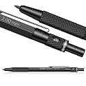 Scrikss 2.0mm Mechanical Clutch Lead Pen Pencil Matt Black Brass Body Push Mechanism Graph-X Series Mini Removable Sharpener