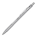 Scrikss 2.0mm Mechanical Clutch Lead Pen Pencil Satin Chrome Brass Body Push Mechanism Graph-X Series Mini Removable Sharpener