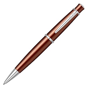 scrikss chic ball point pen metallic bronze lacquer brass body chrome plated metal accessories