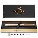 Scriveiner Yellow Gold Ballpoint Pen – Brass Body, All-Gold Finish, Smooth German-Engineered Refill, Luxury Gift Box – Ideal for Corporate &amp; Wedding Gifting