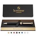 Scriveiner Green Ballpoint Pen - Stunning British Racing Green Luxury Pen, Chrome Finish, Schmidt Black Refill, Best Ball Pen Gift Set for Men &amp; Women, Professional Executive Office, Nice Designer Pen