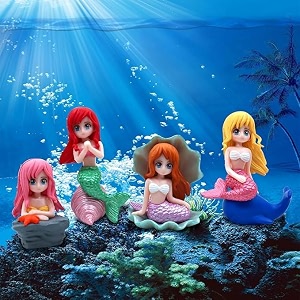 Scroll Store Cute 4PCs Mermaid Toy for