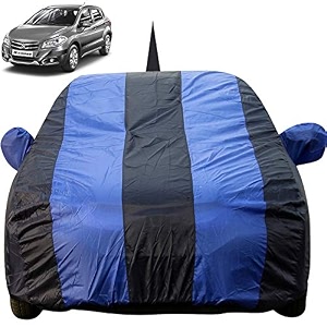 scross dustproof car cover with mirror amp antenna pockets royal blue stripes taffeta polystertriple stitched compatible with maruti scross car cover 2014 to 2022 scross car accessories