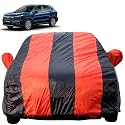 Scross Dustproof Car Cover with Mirror &amp; Antenna Pockets, Red Blue Stripes, Taffeta Polyster,Triple Stitched, Compatible with Maruti Scross Car Cover (2014 to 2022), Scross Car Accessories