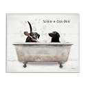 Scrub a Dub Dog Bath Humor, 11 x 14 Inch Framed Giclée Print