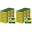 SCRUBIT Heavy Duty Scrub Sponges - Dishwashing Sponge Along with A Tough Scouring Pad - Ideal for Cleaning Kitchen, Dishes, Bathroom - Yellow - 24 Dish sponges (Pack of 2)