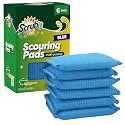 SCRUBIT Multi-Purpose Scouring Pad - Non-Scratch Cleaning Sponges for Pots, Pans, Dishes, Utensils & Non-Stick Cookware - Scrubbing Pads Use for Kitchen, Bathroom - 6 Pack Dish Sponge - (Blue)