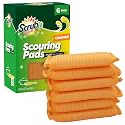 SCRUBIT Multi-Purpose Scouring Pad - Non-Scratch Cleaning Sponges for Pots, Pans, Dishes, Utensils &amp; Non-Stick Cookware - Scrubbing Pads Use for Kitchen, Bathroom - 6 Pack Dish Sponge- (Orange)