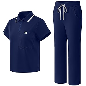 Scrubs for Women Short Length Zip Polo