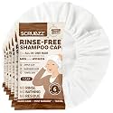 Scrubzz Shampoo Caps No Rinse for Elderly and Bedridden Patients, Rinse Free Shampoo Caps for Post Surgery and Hospital Stays, Waterless Hair Washing Shower Caps - Coconut Vanilla - 6 Pack