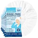 Scrubzz Shampoo Caps No Rinse for Elderly and Bedridden Patients, Rinse Free Shampoo Caps for Post Surgery and Hospital Stays, Waterless Hair Washing Shower Caps - 6 Pack
