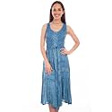Scully Ash Grey Full Length Lace-Up Front Womens Sleeveless Dress HC118