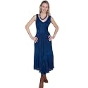 Scully Ash Grey Full Length Lace-Up Front Womens Sleeveless Dress HC118