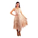 Scully Ash Grey Full Length Lace-Up Front Womens Sleeveless Dress HC118